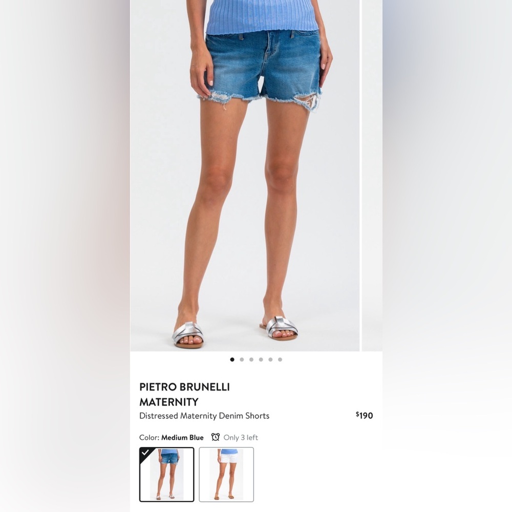Pietro Brunelli Blue Jean Shorts with Black Waistband
